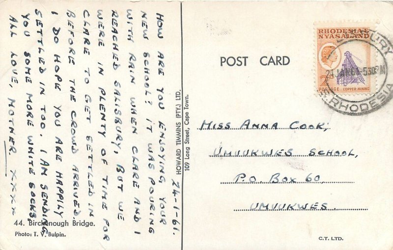 Postcard Zimbabwe Birchenough Chipinge Bridge drawing