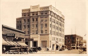 Klamath Falls Oregon Oregon Bank Building Drug Store Real Photo Postcard AA26596