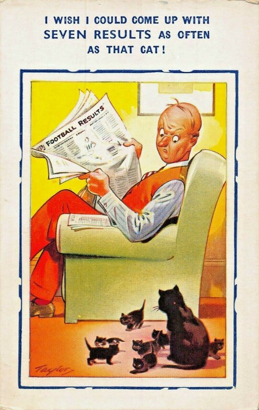 WISH I COULD COME UP WITH 7 RESULTS AS OFTEN AS THAT CAT~BAMFORTH COMIC POSTCARD