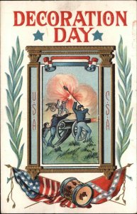 Decoration Day American Civil War Battlefield Scene Vintage Postcard