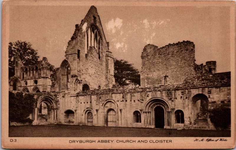 Dryburgh Abbey Church and Cloister Lot of 2 UK Vintage Postcard