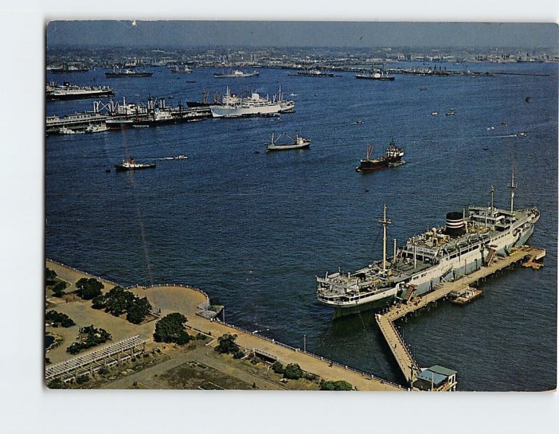 Postcard The Center Pier & Yamashita Park Hikawa-Maru Yokohama Japan