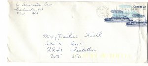 Postal Stationery Envelope, Canada, 32 Cent Ships, Used  1984