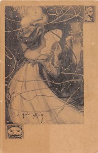 J70/ Artistic Postcard c1910 Art Nouveau Woman Spain Masquerade 382