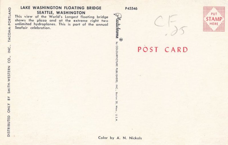 Seattle WA, Washington - Lake Washington Floating Bridge