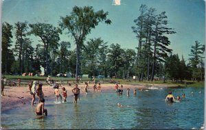 Canada Lakefield Park And Beach Lakefield Ontario Chrome Postcard C034