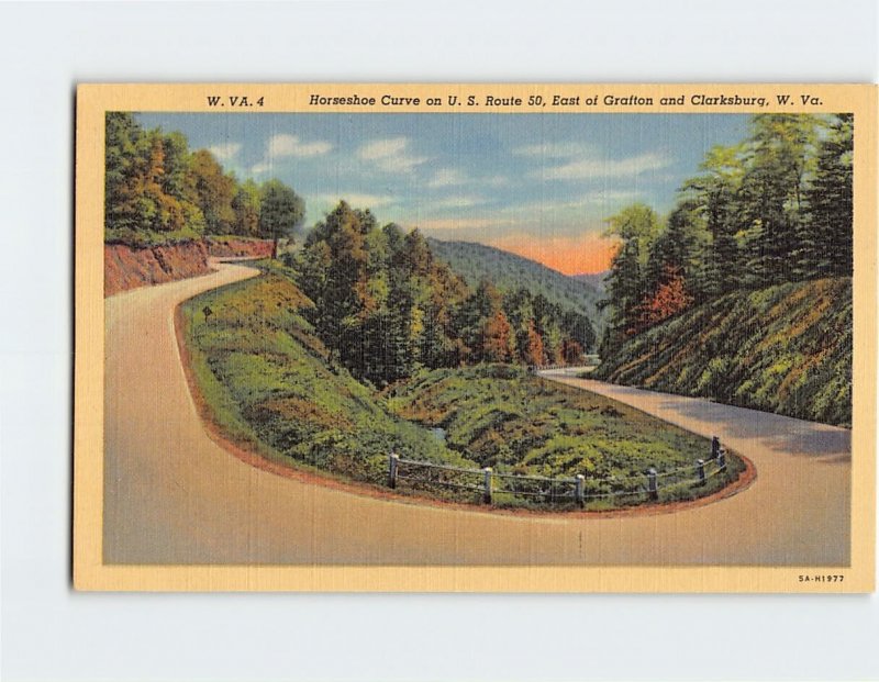 Postcard Horseshoe Curve on U. S. Route 50, West Virginia