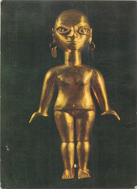 Peru Chiclayo Gold Idol Venus de Frias postcard