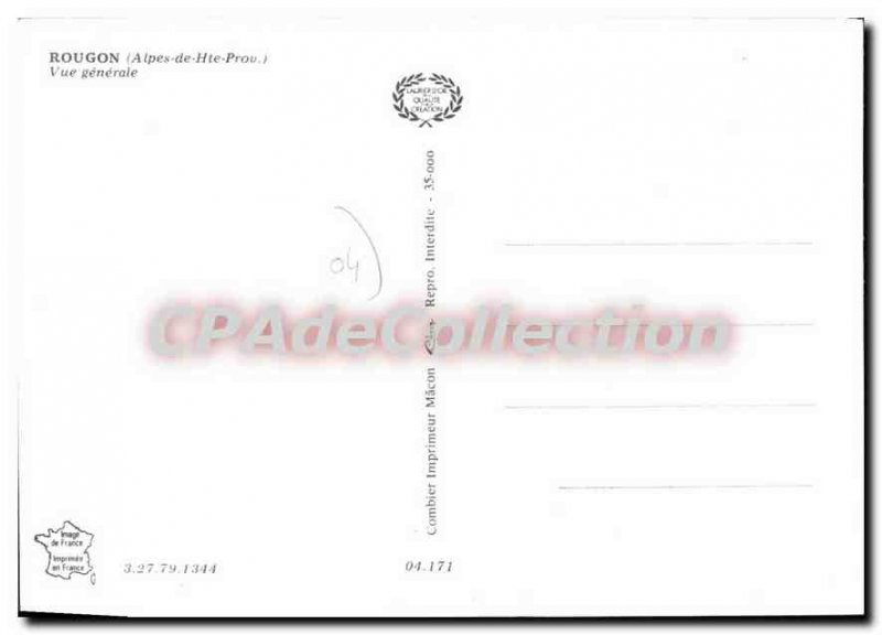 Postcard Old Bougon Alpes de Haute Provence general view