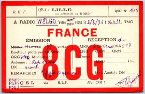 Radio Card 8CG France QSO 145 Amateur Radio Station, Vintage Postcard