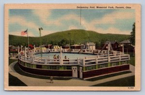 J92/ Toronto Ohio Postcard Linen Swimming Pool Memorial Park 475