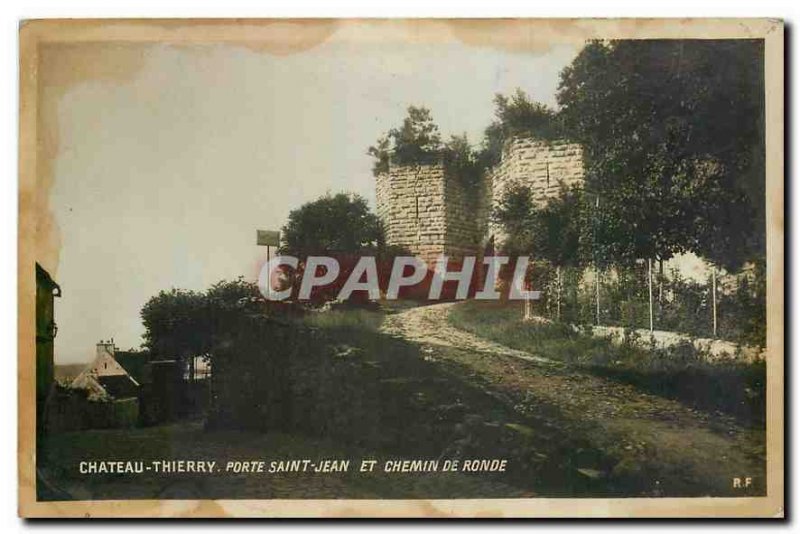 Old Postcard Chateau Thierry Porte Saint Jean and chemin de Ronde