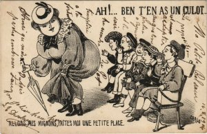 PC HUMOR, AH! BEN T'EN AS UN CULOT, Vintage Postcard (B40622)