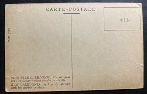 Mint New Caledonia Real Picture Postcard RPPC Native Islander With The Produce