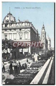 Postcard Old Paris Le Marche aux Fleurs