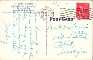 Robert Richter Aristocrat Miami Beach FL Florida Postcard Cancel PM WOB Note VTG