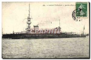 Old Postcard Boat War Admiral Trehouart guard dimensions
