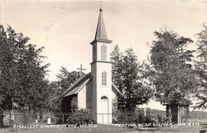 Festina-Calmar Iowa~Smallest Church in World~Graveyard~1947 RPPC Postcard