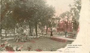 1907 Freeport Illinois Third Ward Park Wagner undivided postcard 2341