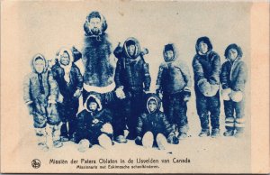 Canada Missien der Paters Oblaten Eskimo Natives Vintage Postcard C047