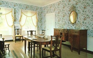 Postcard Ruggles House Historic Home Museum Dining Room Columbia Falls Maine ME