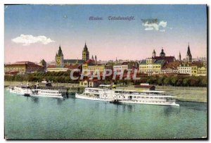 Old Postcard Mainz Totalansicht Boat