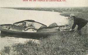 Postcard Kentucky Louisville Humor C-1910 Fishing Exaggeration 22-12168