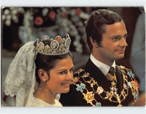 Postcard Wedding of Carl XVI Gustaf and Silvia Sommerlath, Storkyrkan, Sweden