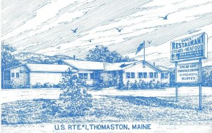 Dave's Restaurant U.S. Route 1 Thomaston Maine Advertising Postcard 2T7-122
