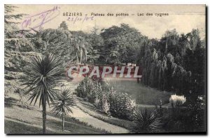 Old Postcard Beziers Plateau poets Swan Lake