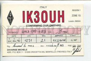 462869 1991 year USSR Italy Treviso radio QSL card