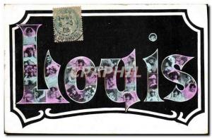 Old Postcard Fancy Surname Louis