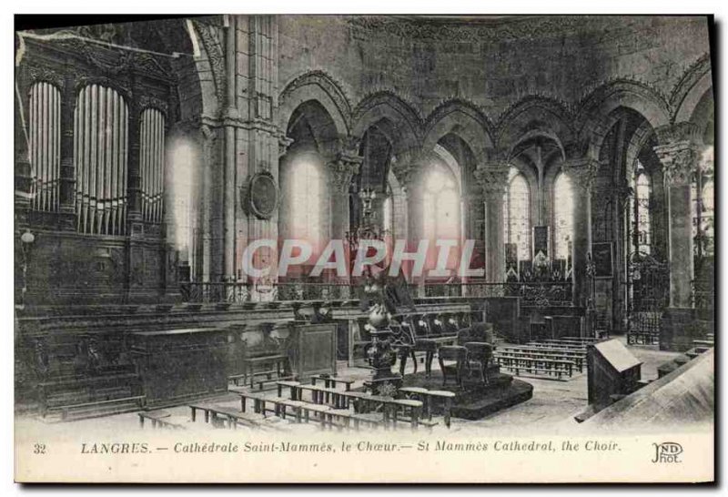 Postcard Old Organ Langres Cathedrale Saint Mammes choir