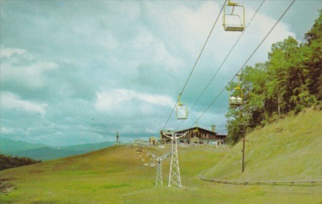 Tennessee Gatlinburg Double Chair Lifts Looking Toward The Lodge