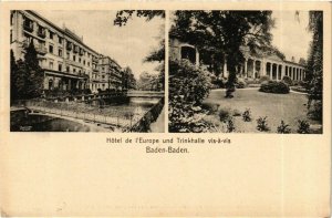 CPA AK Baden-Baden- Hotel d'Europe u. Trinkhalle GERMANY (889567)