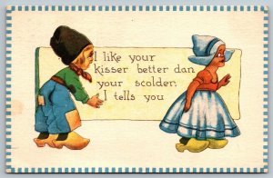 Vintage Spooner Barton Dutch Children Postcard  1913