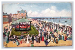 Vintage 1910s Raphael Tuck Postcard Deal Bandstand & Pier Daytime Scene Unposted