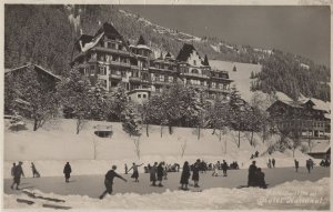 Skiing Sports At Hotel International Adelboden Switzerland Postcard