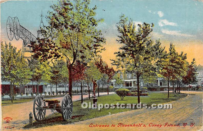 Entrance to Ravenhall's Coney Island, NY, USA Amusement Park 1910 