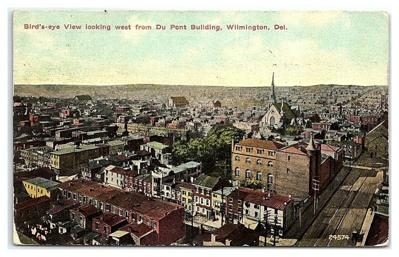 1910 Bird's-Eye View of Wilmington, DE Postcard *7B10 