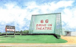 Carthage MO The 66 Drive-In Movie Theatre, Postcard