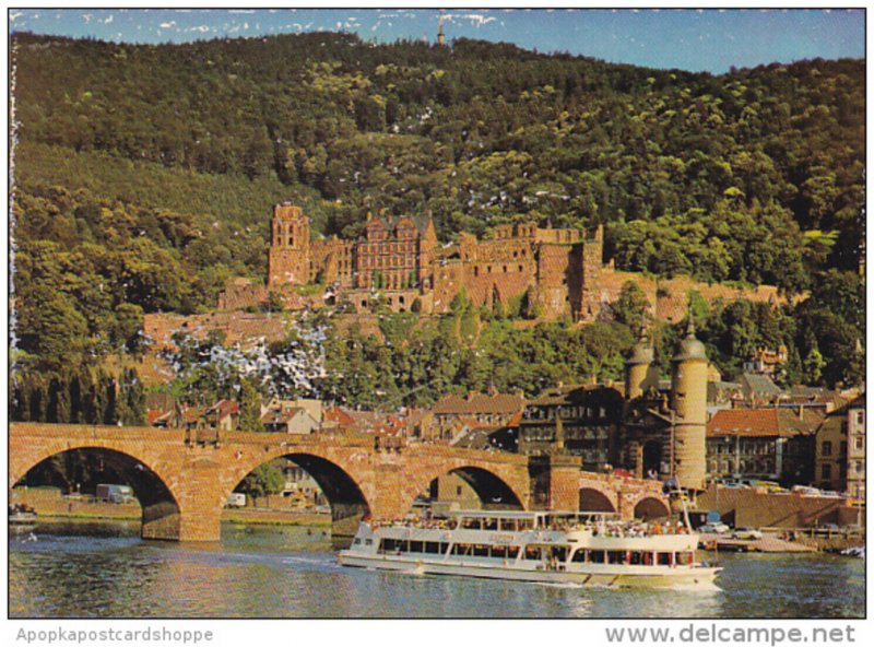 Germany Heidelberg Alte Bruecke und Schloss