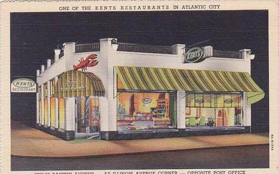 New Jersey Atlantic City Kents Restaurant 1700-02 Pacific Avenue