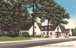 Laurel Mississippi El Patio Motor Court Street View Antique Postcard K40276