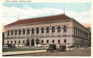 Vintage Postcard Public Library Building Boston Massachusetts Tichnor Bros Inc.