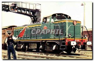 Postcard Old Train Diesel Locomotive Electric Type 040 OF SNCF