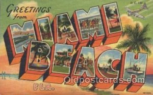 Miami Beach, Florida, USA Large Letter Town Unused 