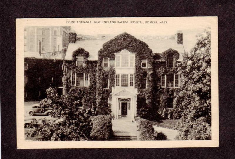 MA Entrance New England Baptist Hospital Boston Mass Massachusetts Postcard