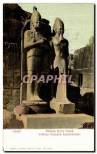 VINTAGE POSTCARD Luxor Egypt Statues