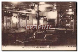 Postcard Old Ship Ship Interior of France & # 39Ile of Kitchens